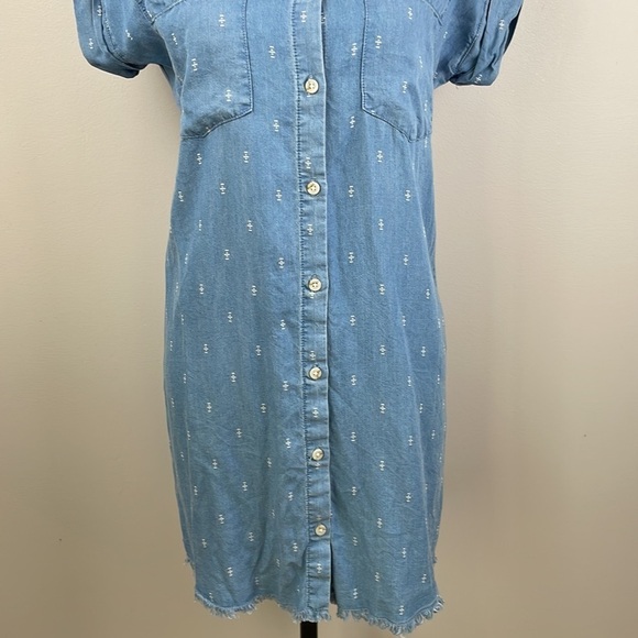 Thread & Supply Mini Dress SZ XS Short Sleeve Full Button Down - Picture 3 of 14